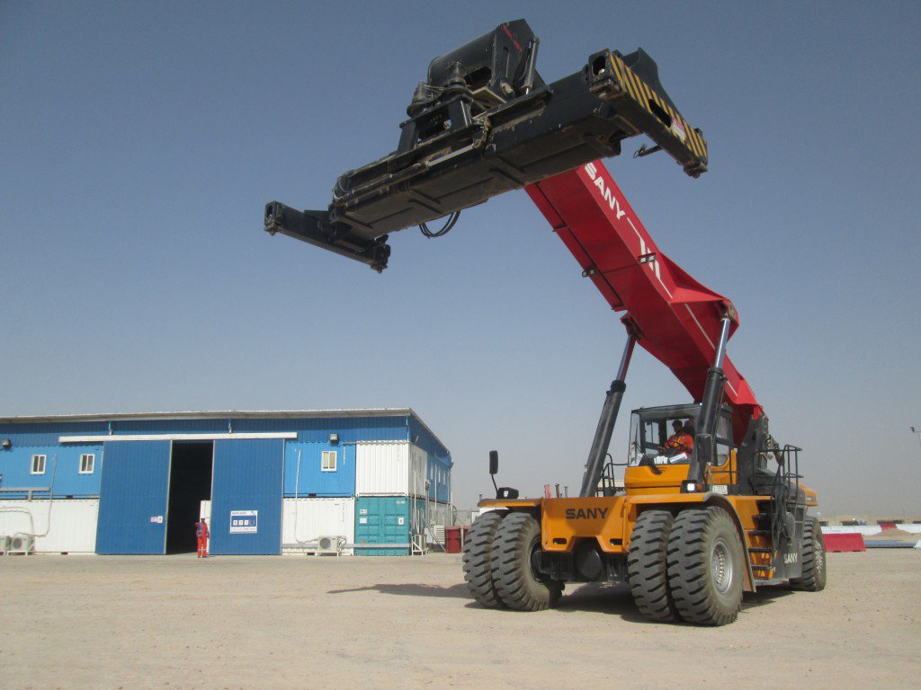 View of Industrial facility incl Reachstacker