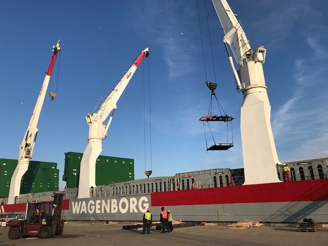 M/V Amazoneborg discharge operations 12/12/18 at the Port of Wilmington, Delaware